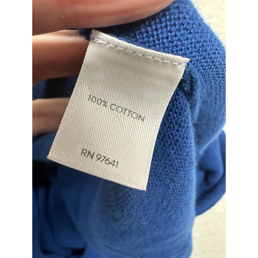 J Jill Sweater Womens Medium Sweater Blue Boat Neck Ribbed Knit 100% Cotton‎ - Picture 6 of 7